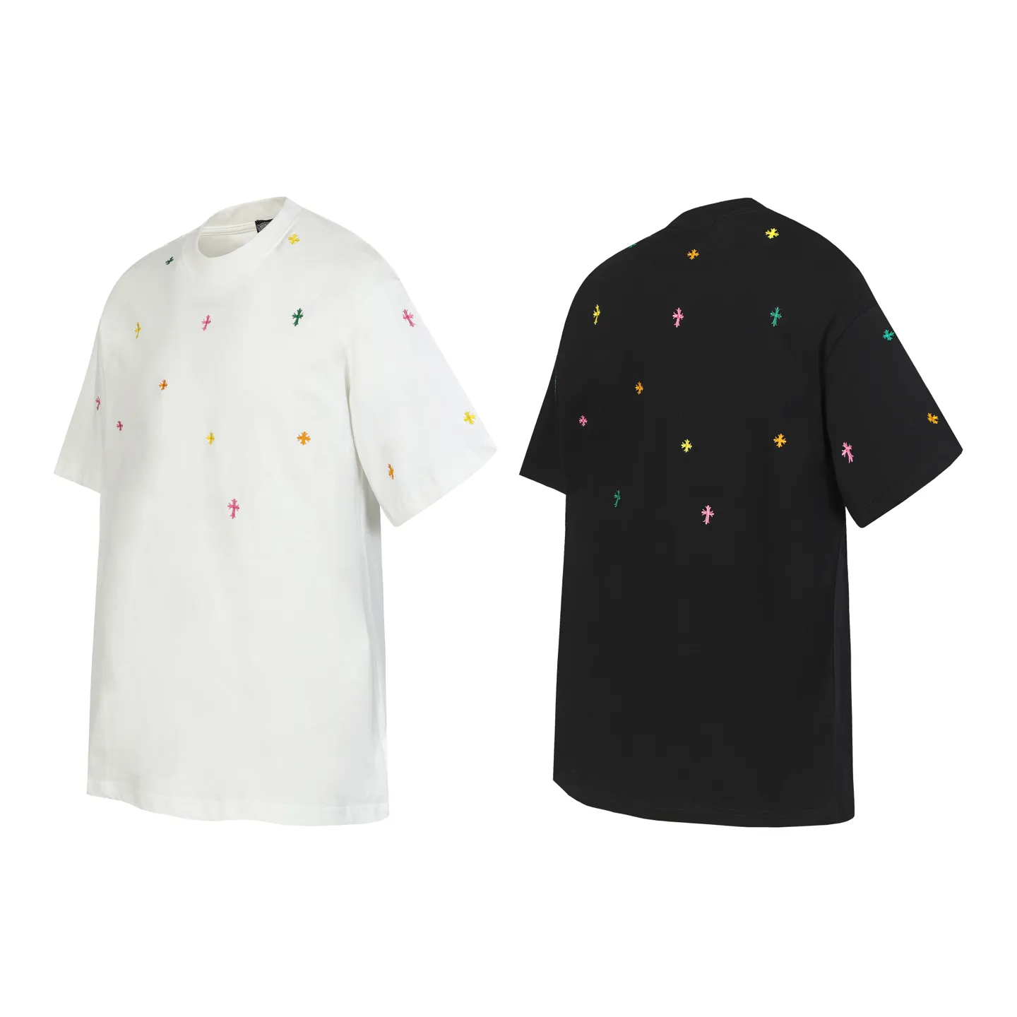 P160 Chrome Hearts CH Chrome Hearts Heavy Industry Horseshoe Sanskrit appliqué embroidered short-sleeved T-shirt. Use imported Tajima machine embroidery. Correct configuration. Black 2025 Chrome Hearts ZP packaging. 260 grams of custom-dyed double yarn cotton. Large version. Loose and stylish. Different from low version, slim and long version, upper body and hip stretch. 100% commitment: top quality. Not fast food. Highest version on the market. Top quality - different from ordinary versions on the market. If you care about quality. You must also respect the price. Absolutely zero after-sales service. The return rate so far is 0. It’s hard not to love the style. - 260g custom-dyed double yarn fabric. - Correct high-density main mark, washed tag, hand-sewn.